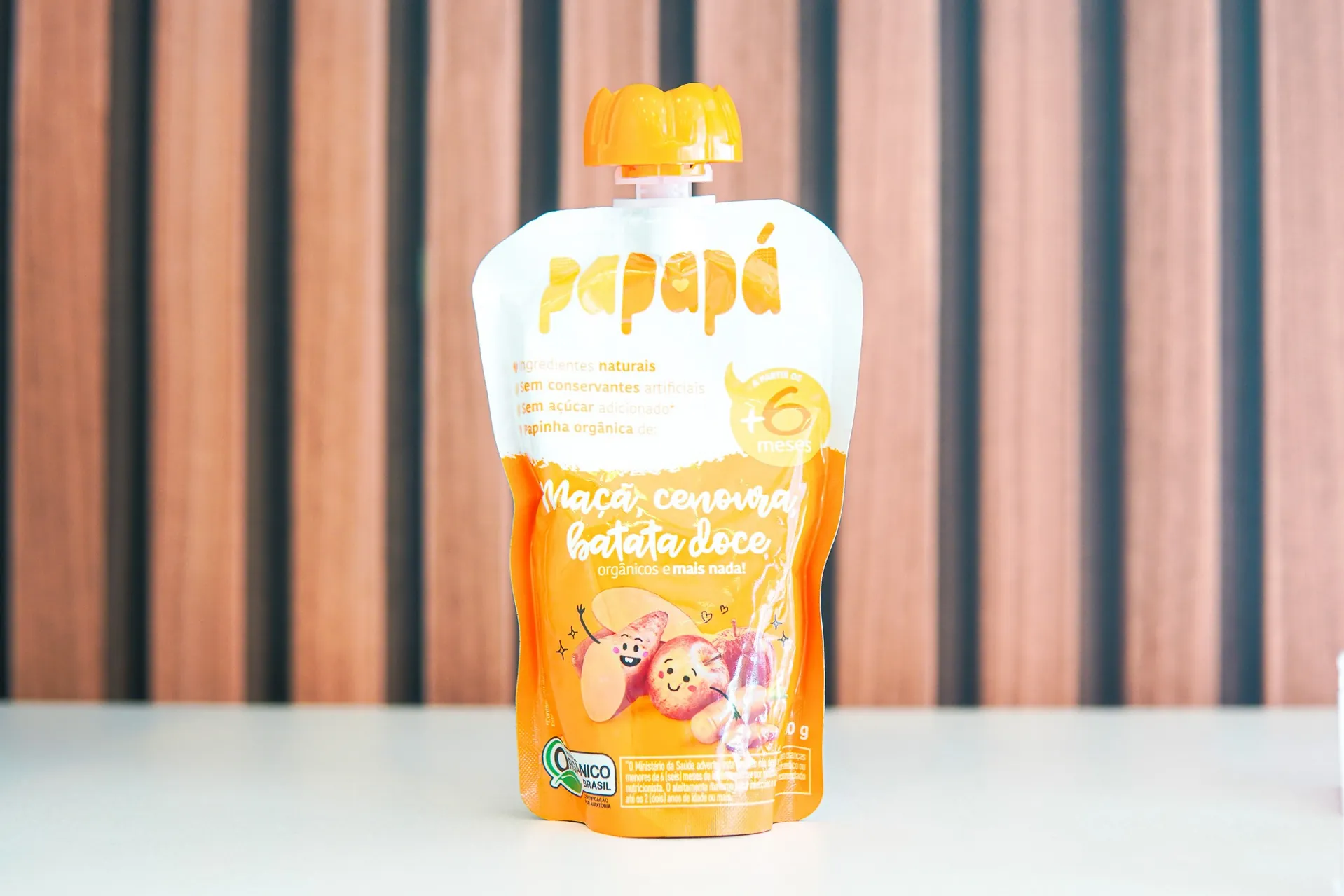 Papinha maçã, cenoura e batata-doce