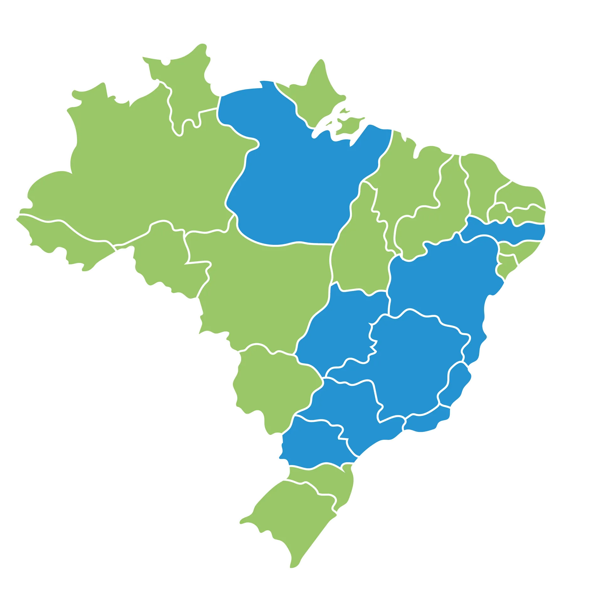 Mapa do Brasil com unidades Vacivitta
